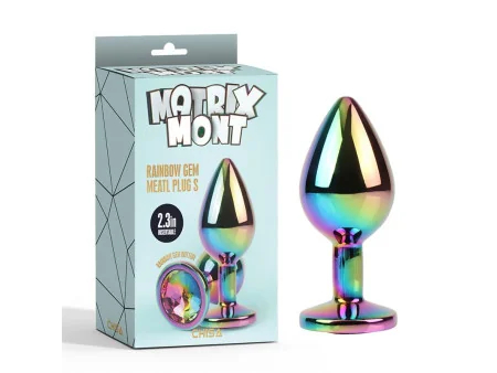 Rainbow Gem Plug Anal multicolor con Joya Talla S