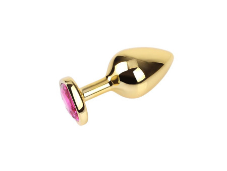 Rosy Heart Plug Anal dorado con Joya Talla M
