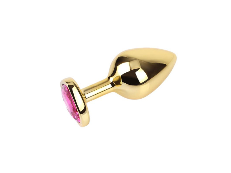 Rosy Heart Plug Anal dorado con Joya Talla M