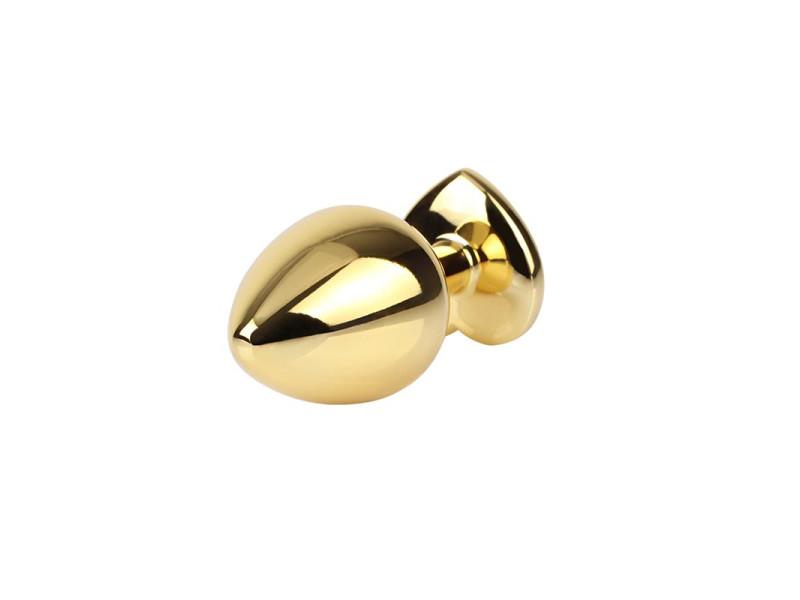 Rosy Heart Plug Anal dorado con Joya Talla M