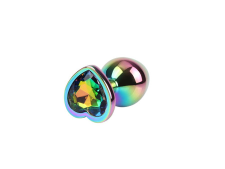 Rainbow Heart Plug Anal multicolor con Joya Talla M Rainbow Heart Plug Anal multicolor con Joya Talla M