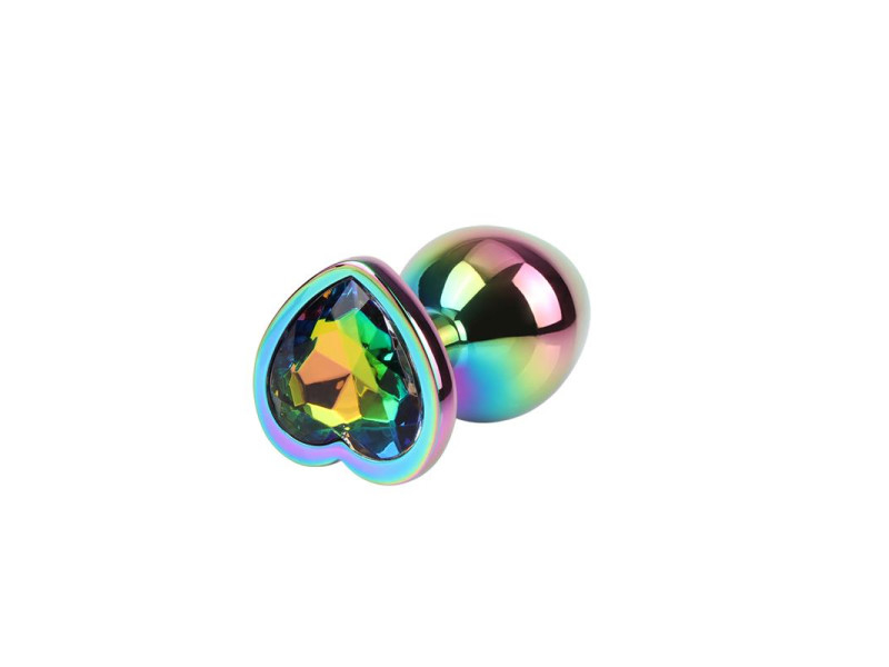 Rainbow Heart Plug Anal multicolor con Joya Talla M