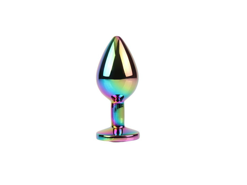 Rainbow Gem Plug Anal Multicolor con Joya Talla M