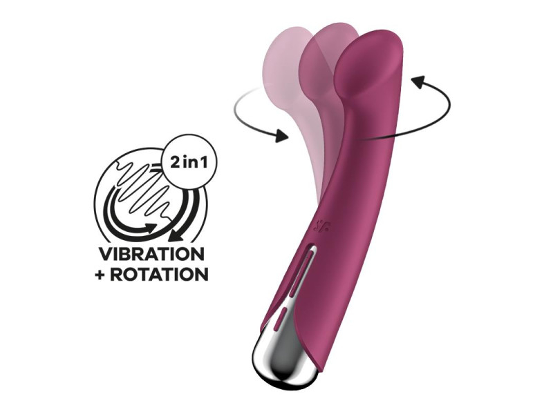 Spinning G Spot 1 Vibrador y Rotador Rojo
