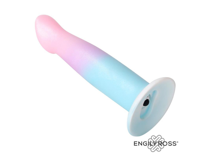 Dildo con Vibracion y Ventosa Color Degradado 17 cm
