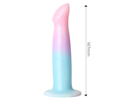 Dildo con Vibracion y Ventosa Color Degradado 17 cm