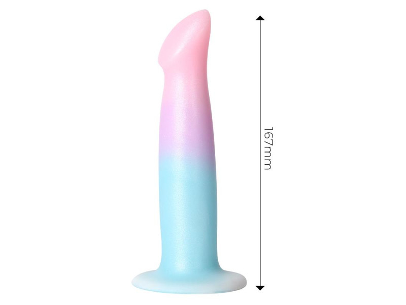 Dildo con Vibracion y Ventosa Color Degradado 17 cm