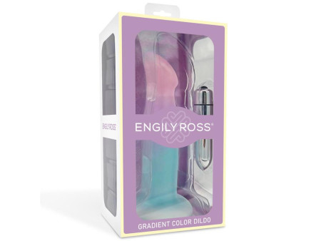 Dildo con Vibracion y Ventosa Color Degradado 17 cm