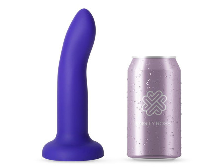 Dildo con Vibracion que Cambia de Color Azul a Purpura Talla M 17 cm