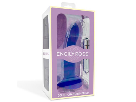 Dildo con Vibracion que Cambia de Color Azul a Purpura Talla M 17 cm