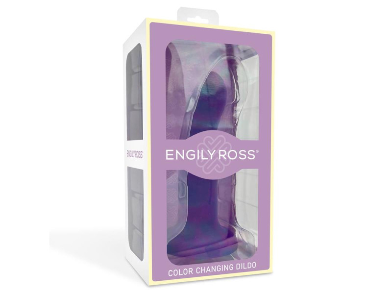 Dildo que Cambia de Color de Purpura a Rosa Talla M 17 cm