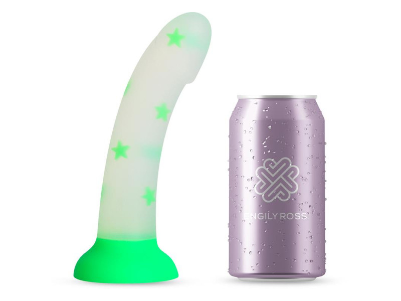 Dildo que Brilla en la Oscuridad Confetti Star 17 cm