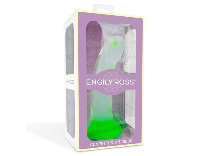 Dildo que Brilla en la Oscuridad Confetti Star 17 cm