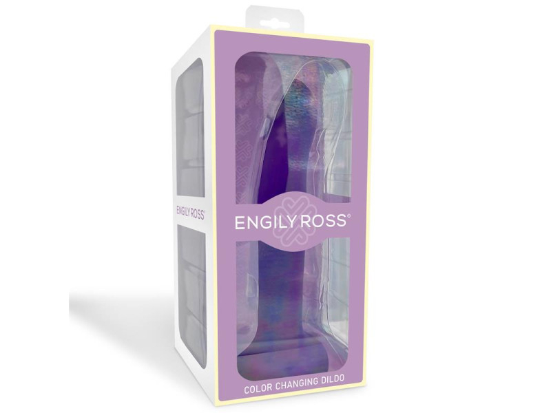 Dildo que Cambia de Color Pupura a Rosa Talla L 21 cm