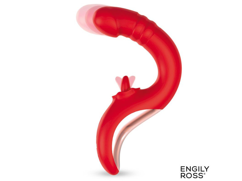 Drako Vibrador con Thrusting y Lengua Oscilante 360º