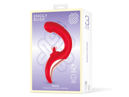 Drako Vibrador con Thrusting y Lengua Oscilante 360º