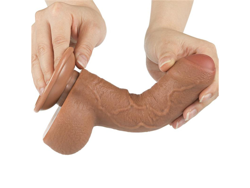 Dildo con Piel Retractil 7 Bronceado