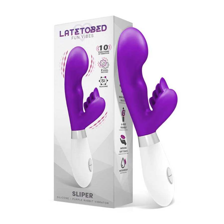 Sliper Vibrador Conejito Silicona Purpura