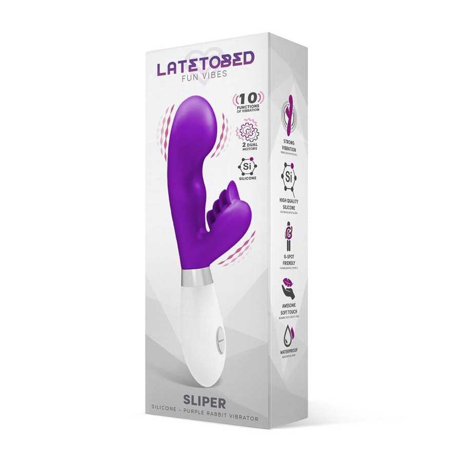 Sliper Vibrador Conejito Silicona Purpura