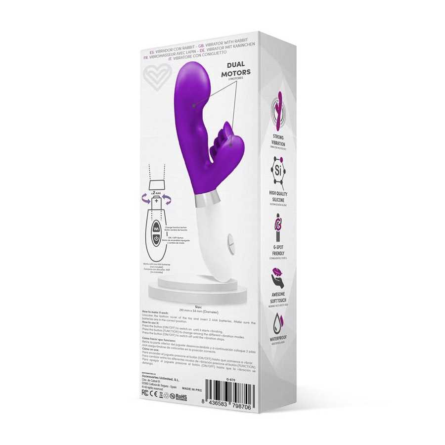 Sliper Vibrador Conejito Silicona Purpura