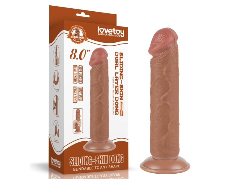 Dildo con Piel Retractil 8 Bronceado