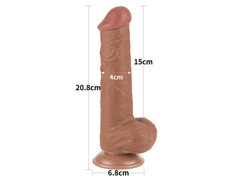 Dildo con Piel Retractil Skin 8 Bronceado