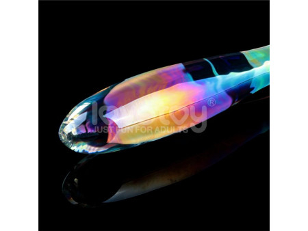 Dildo de Cristal que Brilla en la Oscuridad Twilight Gleam Double Delight