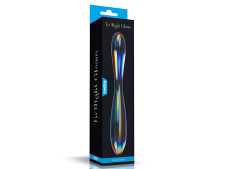 Dildo de Cristal que Brilla en la Oscuridad Twilight Gleam Double Delight