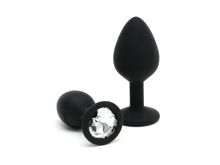 Set de 2 Plugs con Joya Berlin Negro Set de 2 Plugs con Joya Berlin Negro