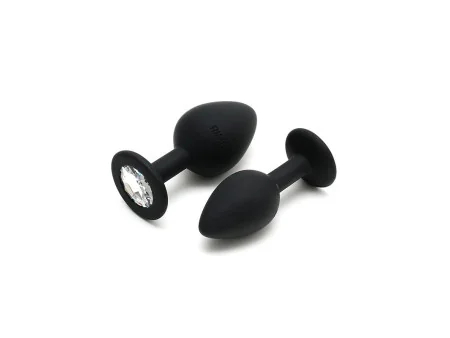 Set de 2 Plugs con Joya Berlin Negro Set de 2 Plugs con Joya Berlin Negro