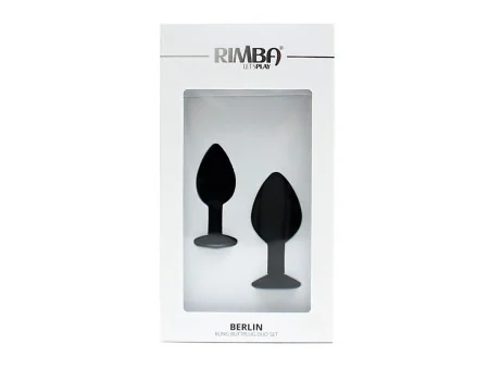 Set de 2 Plugs con Joya Berlin Negro Set de 2 Plugs con Joya Berlin Negro