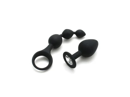 Set de 2 Juguetes Anales Barcelona Negro Set de 2 Juguetes Anales Barcelona Negro
