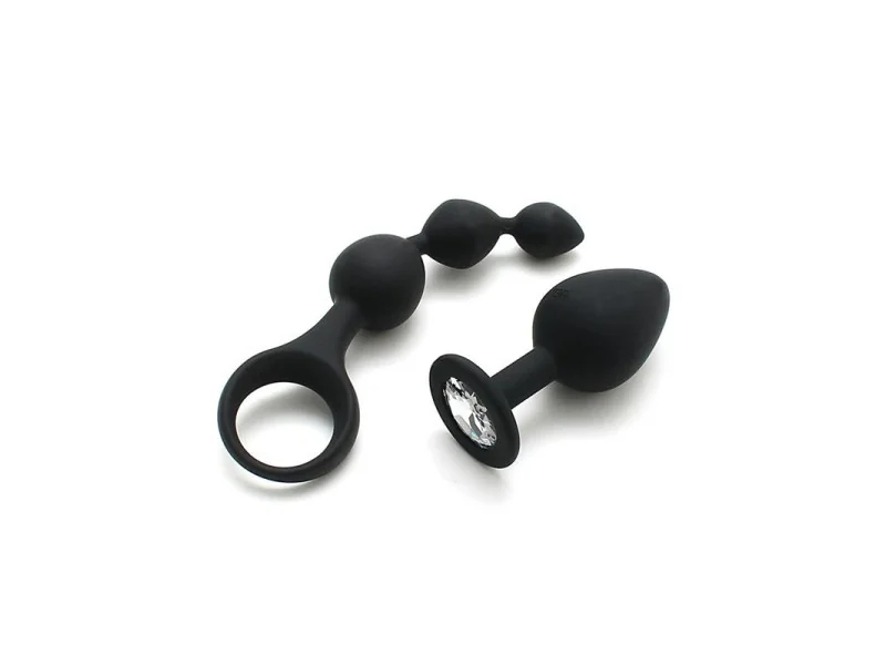 Set de 2 Juguetes Anales Barcelona Negro Set de 2 Juguetes Anales Barcelona Negro