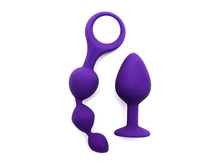 Set de 2 Juguetes Anales Barcelona Purpura Set de 2 Juguetes Anales Barcelona Purpura