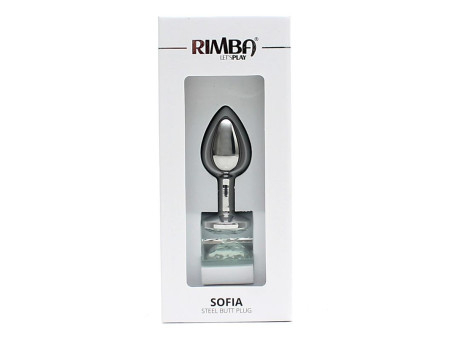 Plug Anal de Metal Sofia Joya Transparente