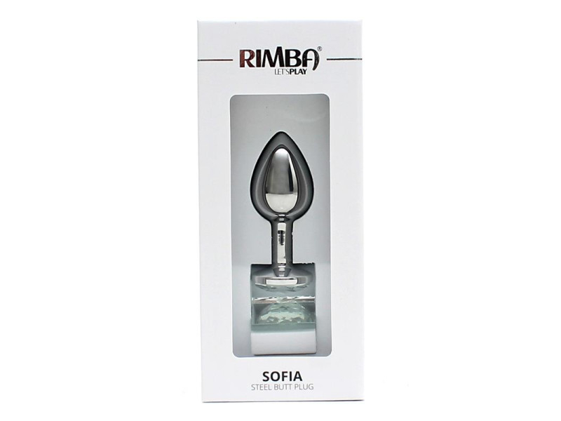 Plug Anal de Metal Sofia Joya Transparente
