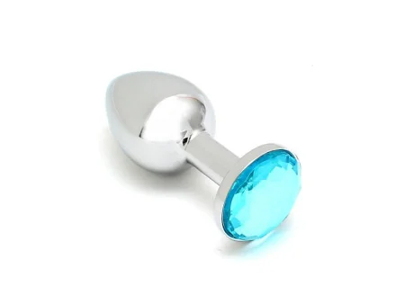 Plug Anal de Metal Sofia con Joya Azul