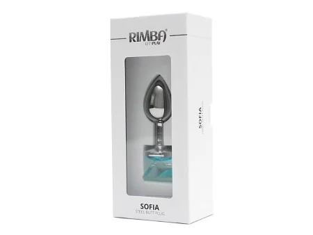 Plug Anal de Metal Sofia con Joya Azul
