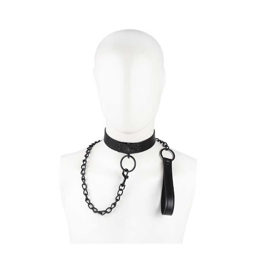 Collar con Correa Negro