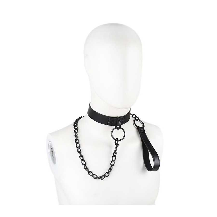 Collar con Correa Negro