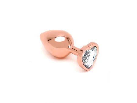 Plug Anal con Joya en Forma de Corazon Pisa Rose Gold Plug Anal con Joya en Forma de Corazon Pisa Rose Gold