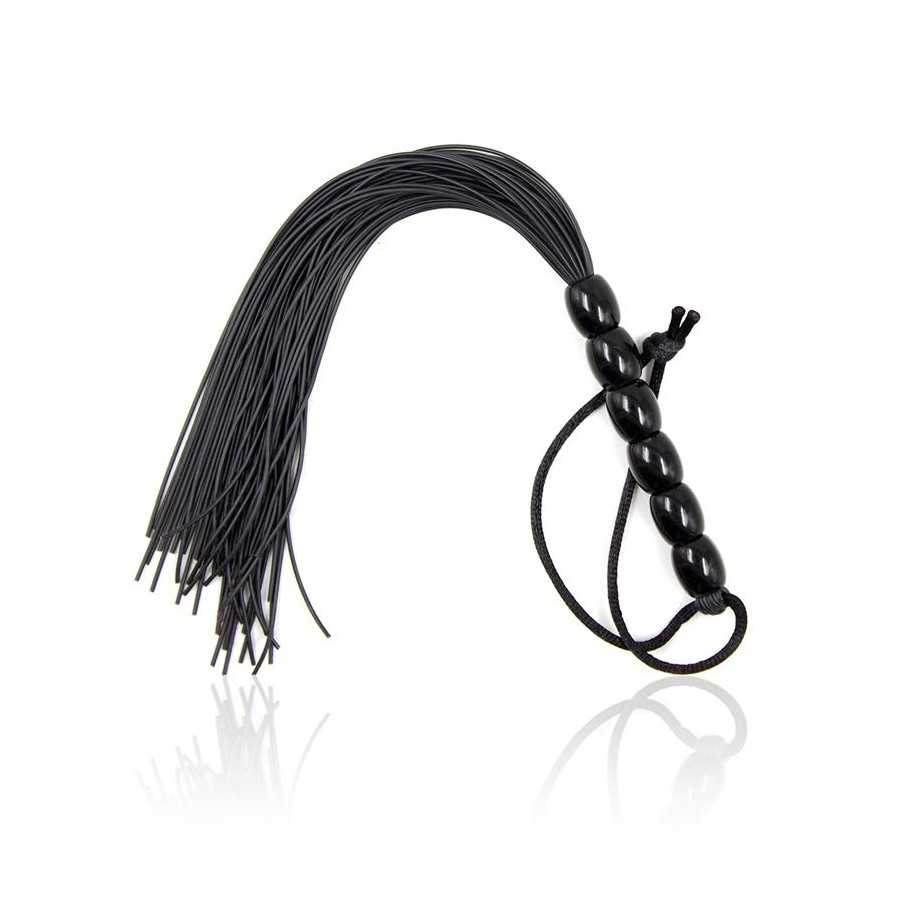 Flogger de Silicona con Mango con 6 Bolas 26 cm Negro