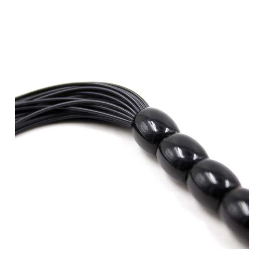 Flogger de Silicona con Mango con 6 Bolas 26 cm Negro