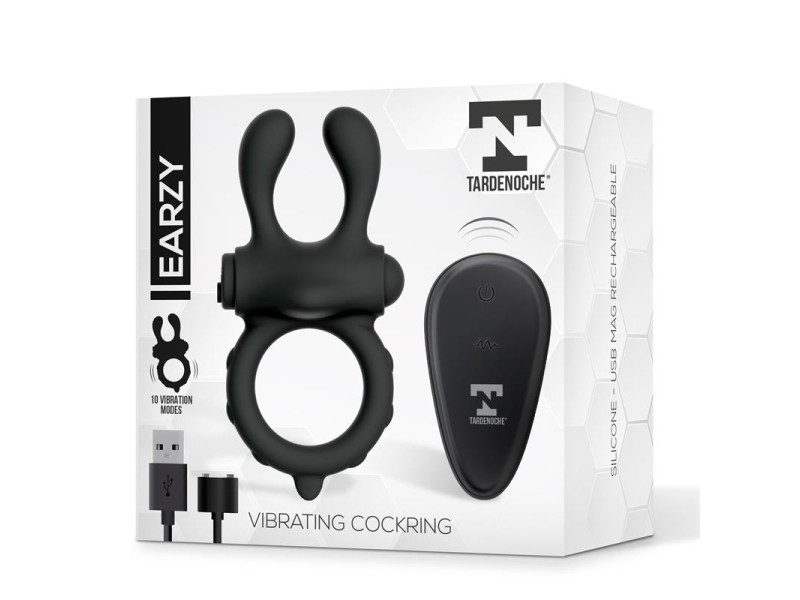 Earzy Anillo Vibrador con Control Remoto USB Magnetico Silicona