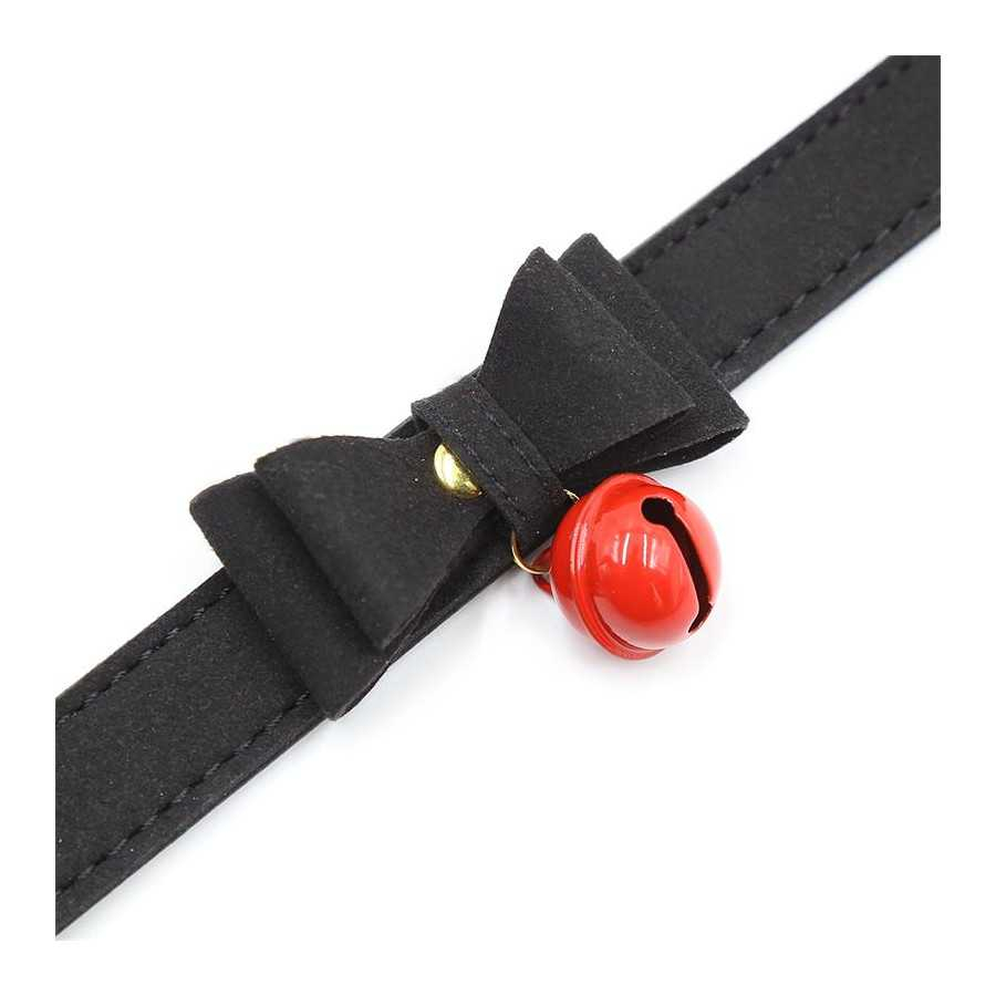 Collar con Lazo y Cascabel 44 cm Negro Rojo