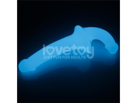 Dildo doble Lumino Play Luz Azul 105 Dildo doble Lumino Play Luz Azul 105