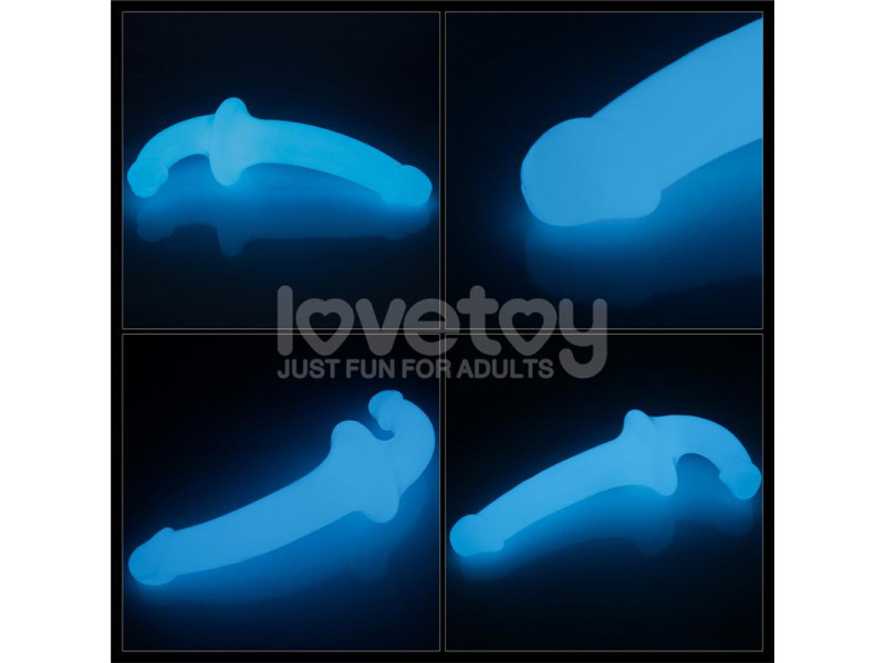 Dildo doble Lumino Play Luz Azul 105