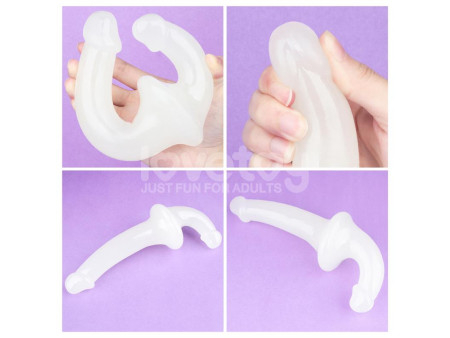 Dildo doble Lumino Play Luz Azul 105 Dildo doble Lumino Play Luz Azul 105