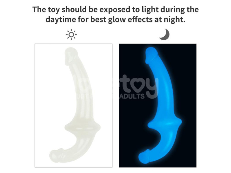 Dildo doble Lumino Play Luz Azul 105