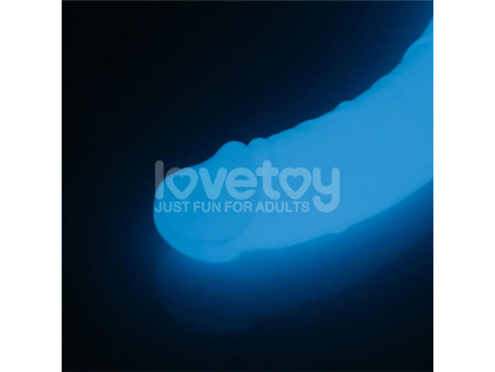 Dildo Doble Lumino Luz Azul 185 Dildo Doble Lumino Luz Azul 185